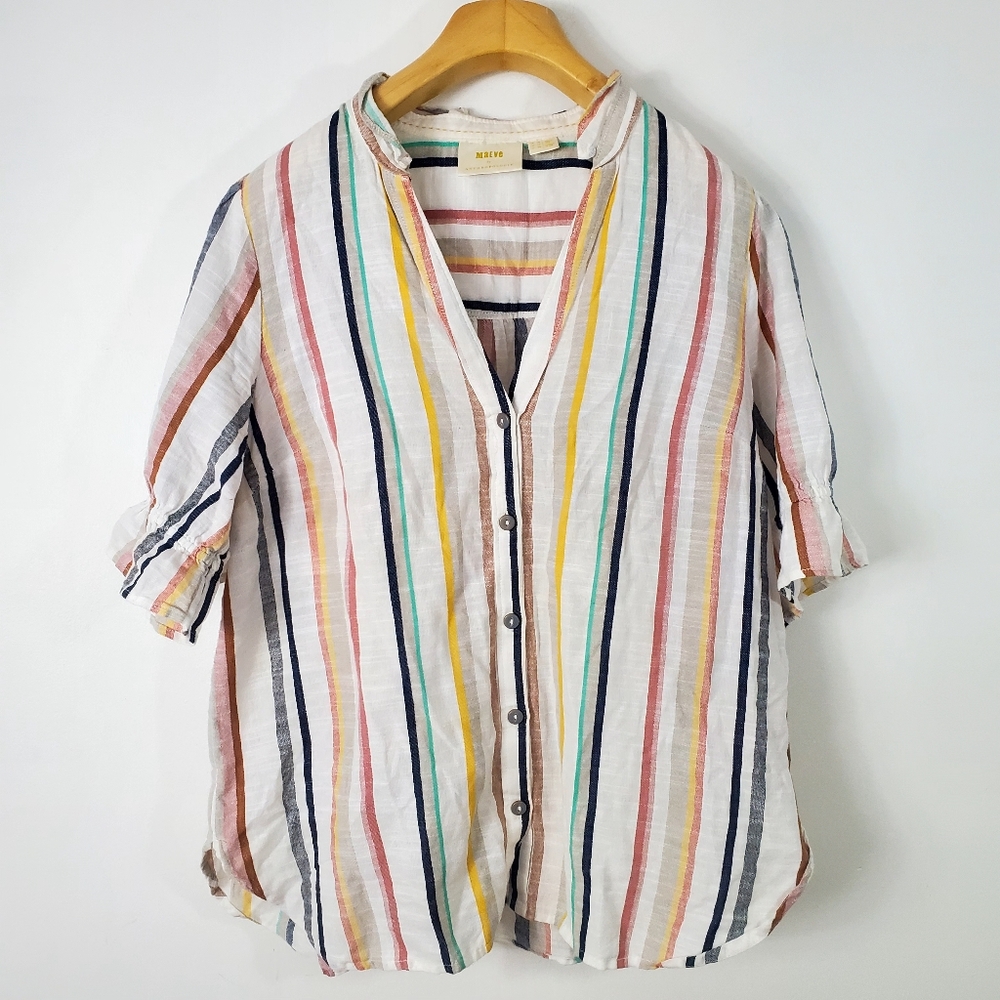 Maeve Anthropologie Colorful Striped Top Blouse - Picture 1 of 10